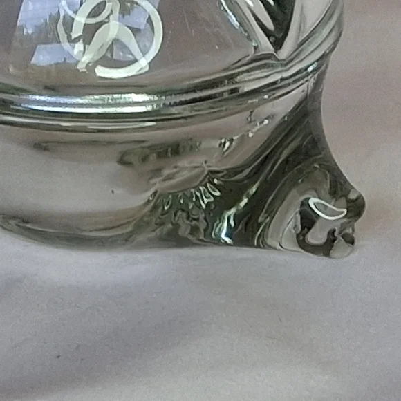 Anchor Hocking Clear Glass Blow Puffer Fish Trinket Jar Glass Box Nautical Beach - Picture 3 of 10